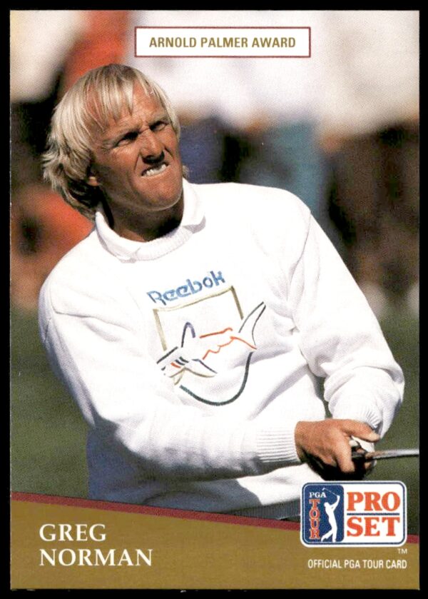 1991 Pro Set PGA Tour Greg Norman Arnold Palmer Award #282 (Front)