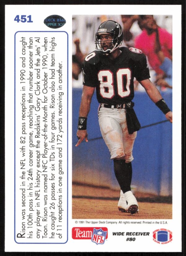 1991 Upper Deck Andre Rison #451 (Back)