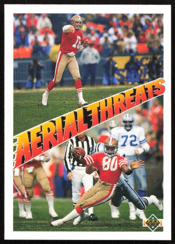 1991 Upper Deck Joe Montana / Jerry Rice AT #35 (Front)