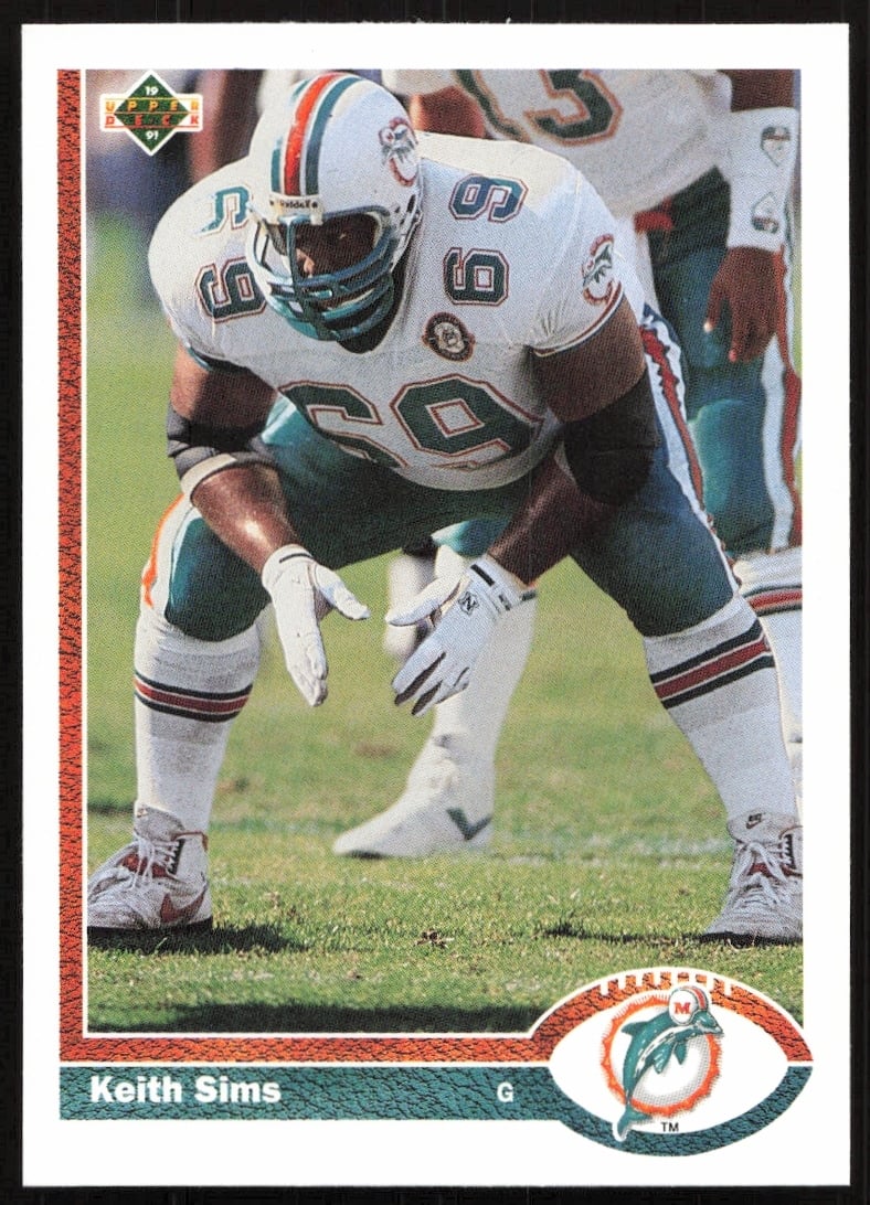 1991 Upper Deck Keith Sims #385 (Front)