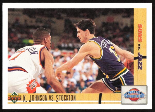 1991 Upper Deck Kevin Johnson / John Stockton #32 (Front)