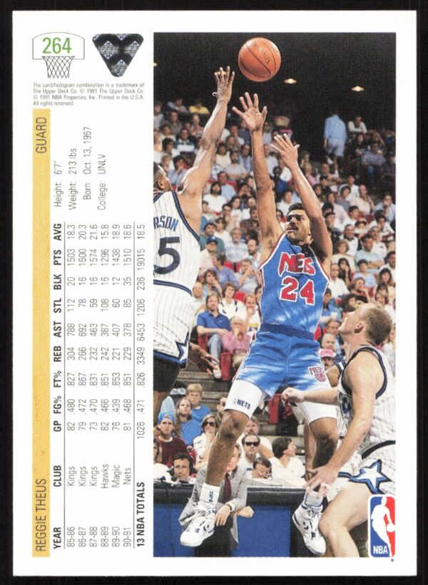 1991 Upper Deck Reggie Theus #264 (Back)