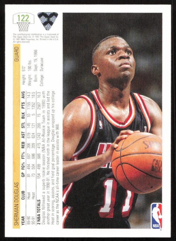 1991 Upper Deck Sherman Douglas #122 (Back)