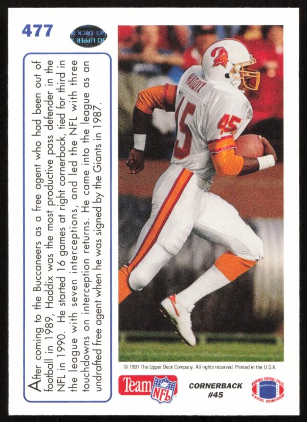 1991 Upper Deck Wayne Haddix #477 (Back)