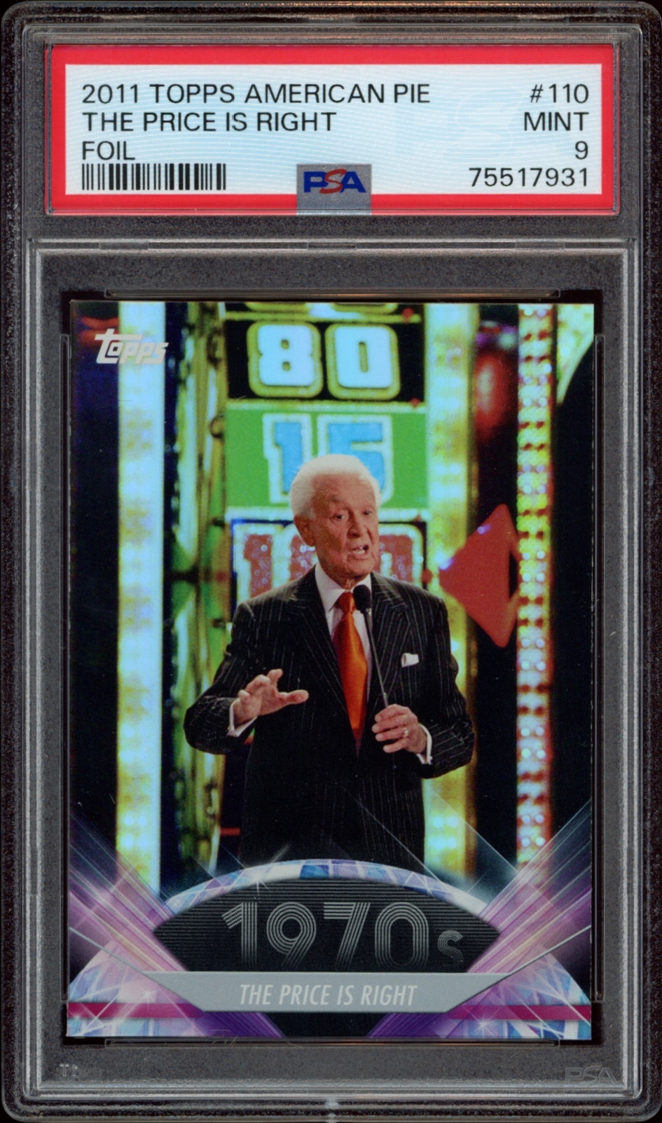 MINT 9 graded 2011 Topps American Pie card featuring The Price is Right game show host.