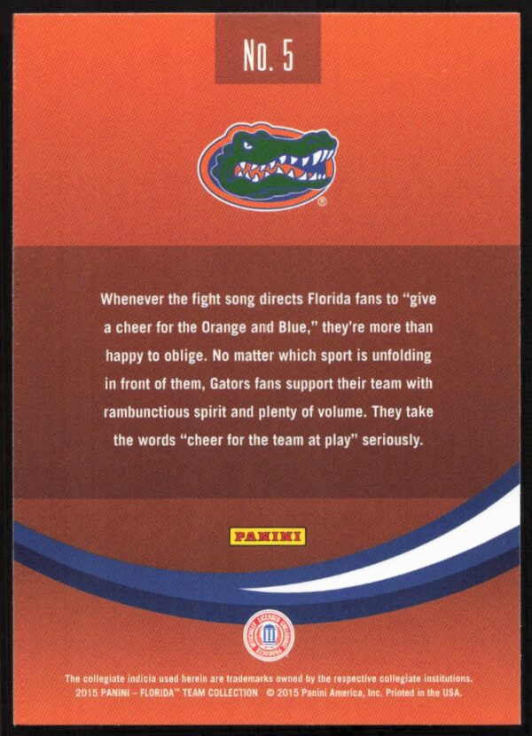 2015 Panini Florida Gators Fight Song #5 (Back)