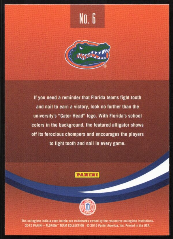 2015 Panini Florida Gators Gators Logo #6 (Back)