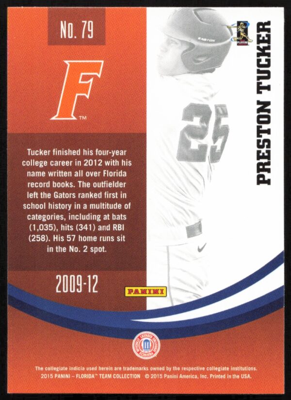 2015 Panini Florida Gators Preston Tucker #79 (Back)