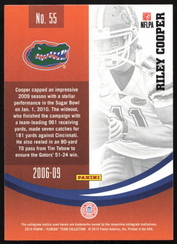 2015 Panini Florida Gators Riley Cooper #55 (Back)