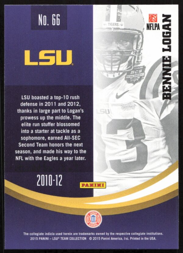 2015 Panini LSU Tigers Bennie Logan #66 (Back)