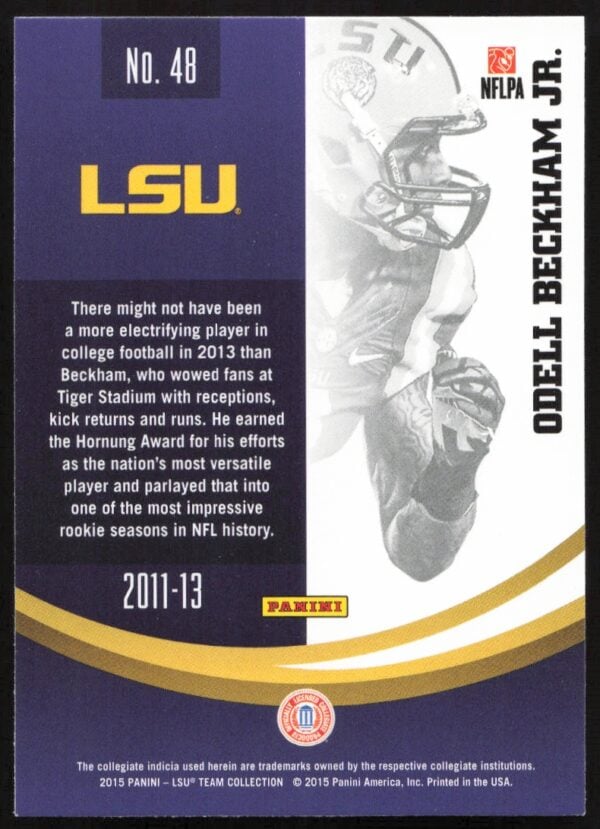 2015 Panini LSU Tigers Odell Beckham Jr. #48 (Back)