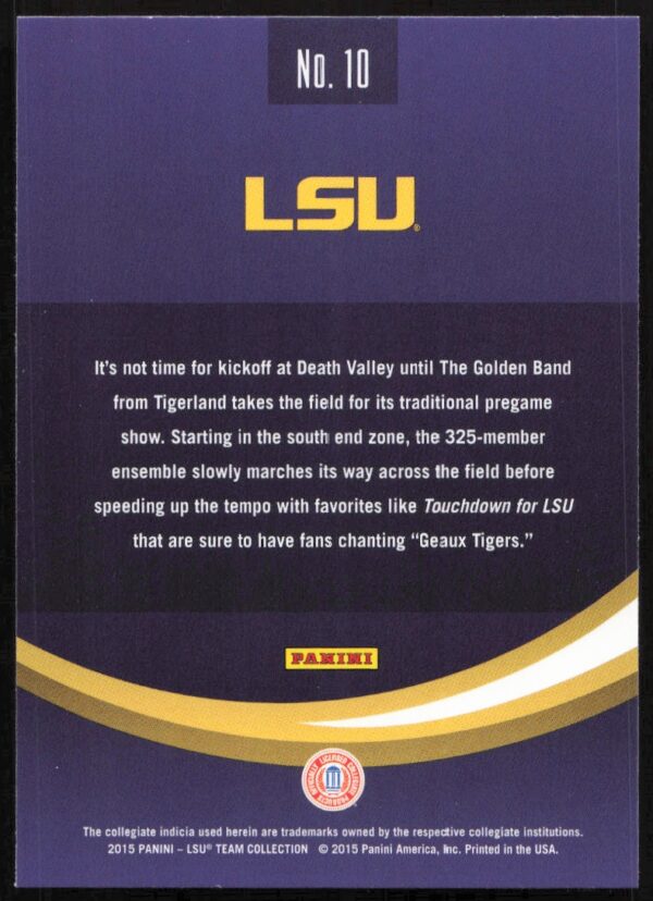 2015 Panini LSU Tigers Traditions #10 (Back)