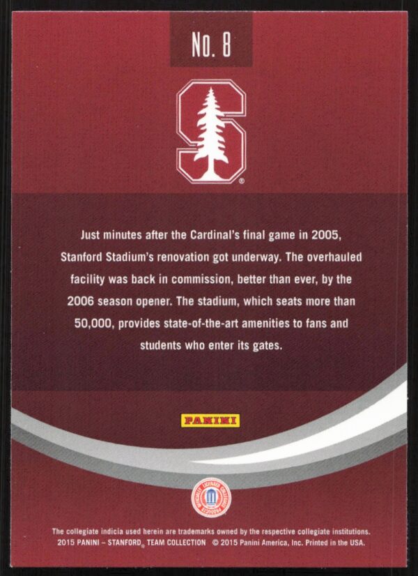 2015 Panini Stanford University Stanford Stadium #8 (Back)