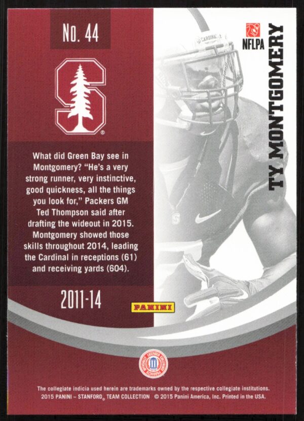 2015 Panini Stanford University Ty Montgomery #44 (Back)