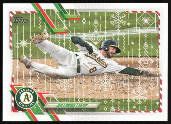 2021 Topps Holiday Jed Lowrie Metallic #HW98 (Front)