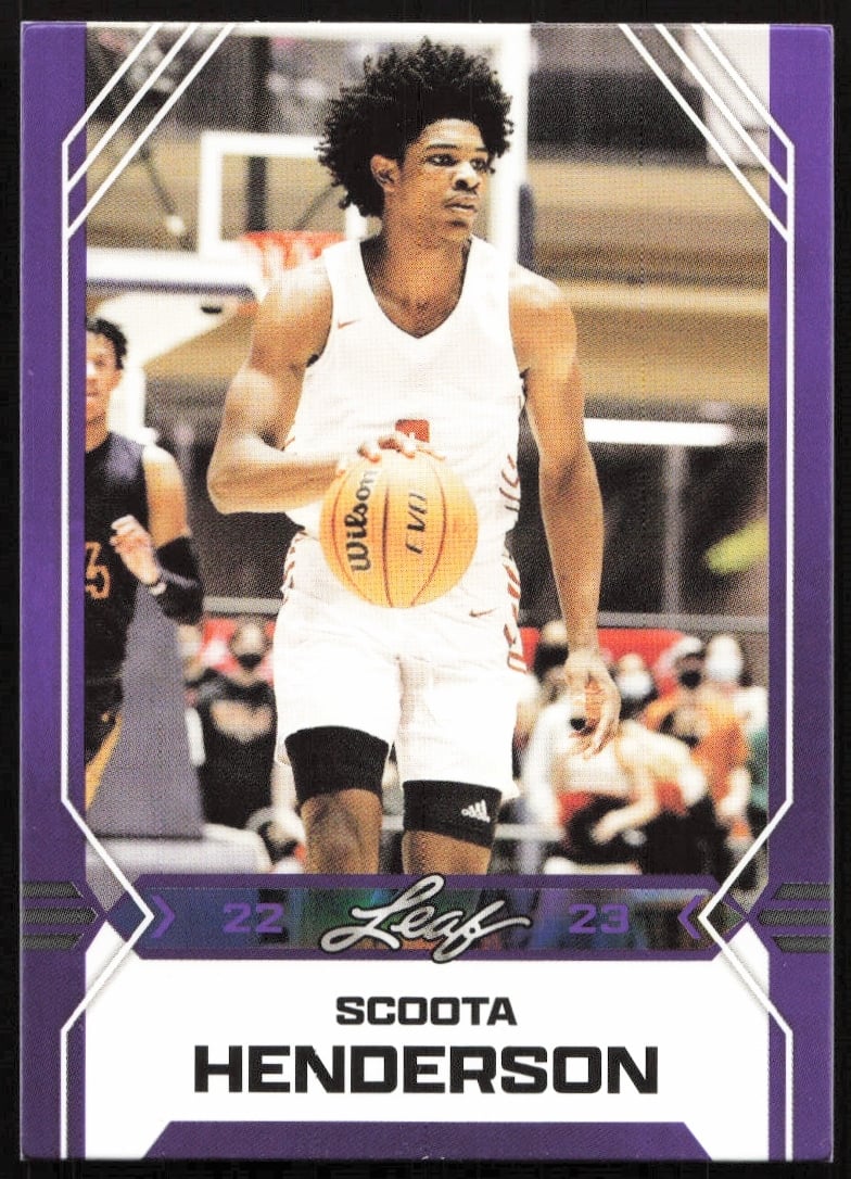 2022-23 Leaf Draft Scoota Henderson Purple #B-2 (Front)