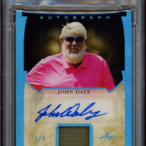 John Daly 2022 trading card with autograph and memorabilia, rated PSA 8.