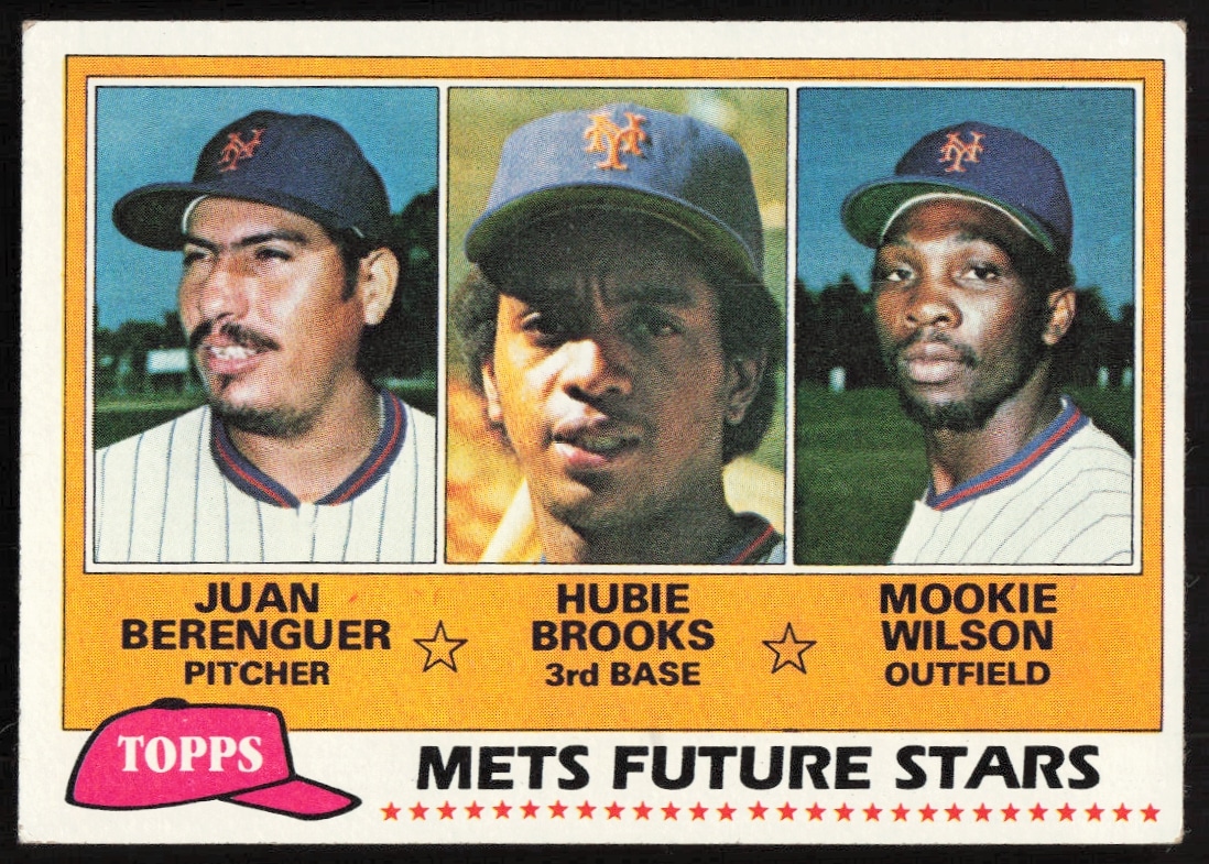 1981 Topps Juan Berenguer / Hubie Brooks / Mookie Wilson Future Stars #259 (Front)