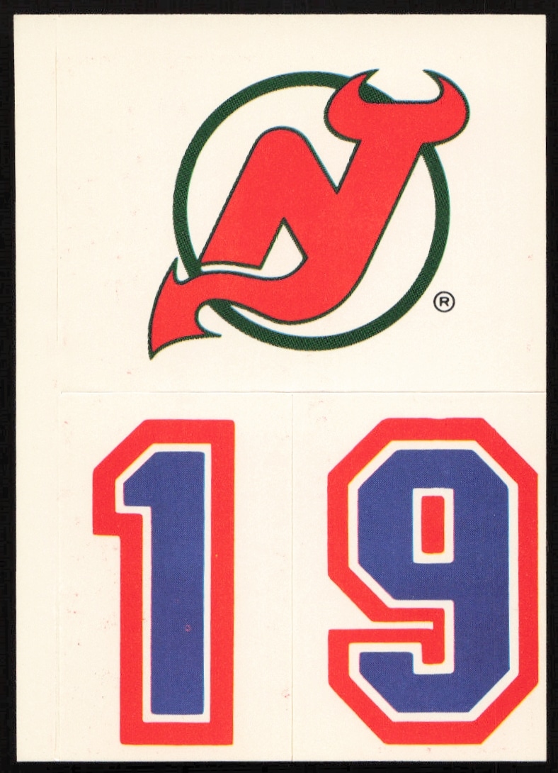1988-89 Topps New Jersey Devils Sticker Inserts Logo top #27 (Front)