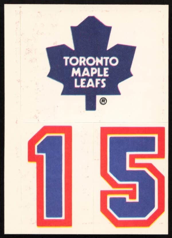 1988-89 Topps Toronto Maple Leafs Sticker Inserts #13 (Front)