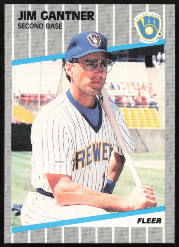 1989 Fleer Jim Gantner #186 (Front)