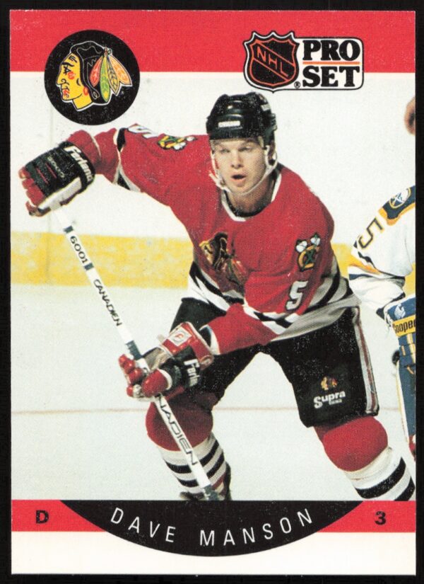 1990-91 Pro Set Dave Manson #54 (Error on Front - Photo Incorrect) (Front)