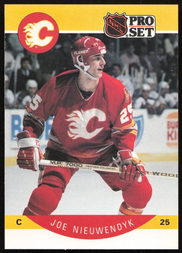 1990-91 Pro Set Joe Nieuwendyk #42 (Error on Front - Last Name Misspelled) (Front)