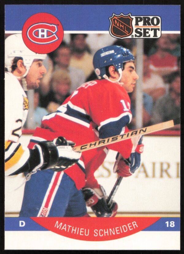 1990-91 Pro Set NHL Mathieu Schneider #158 (Front)