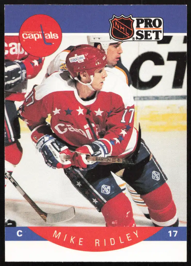 1990-91 Pro Set NHL Mike Ridley (Error on Back - Grammatical Error) #320 (Front)