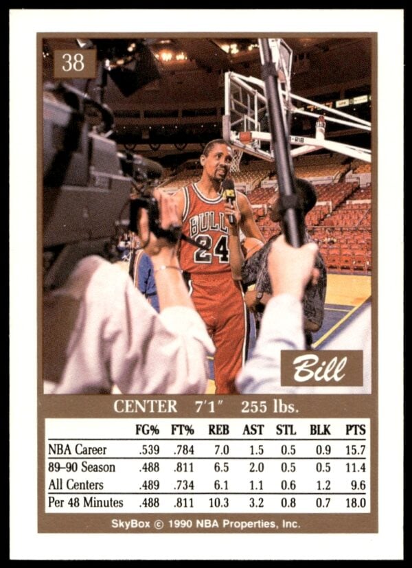 1990-91 SkyBox Bill Cartwright #38 (Back)