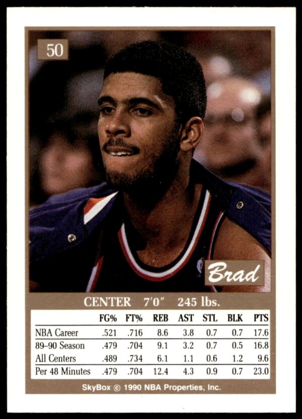 1990-91 SkyBox Brad Daugherty #50 (Back)