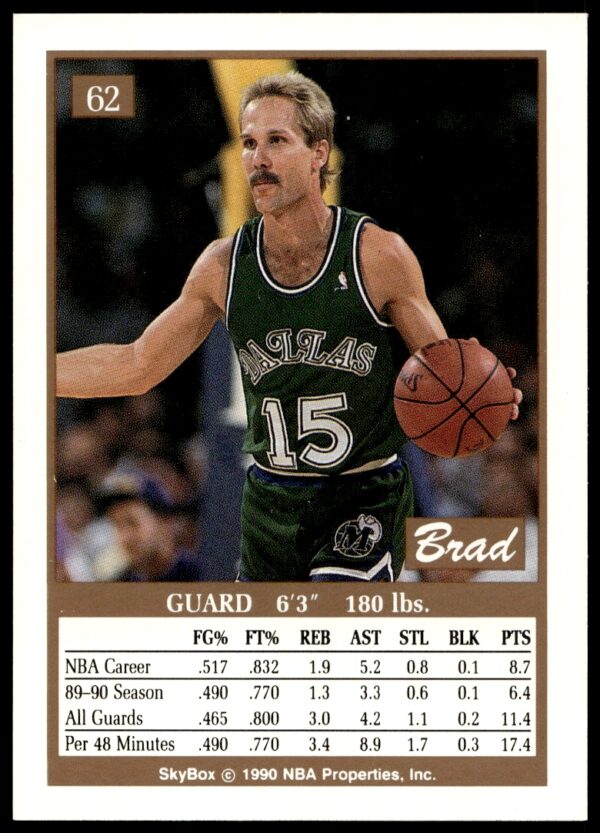 1990-91 SkyBox Brad Davis #62 (Back)