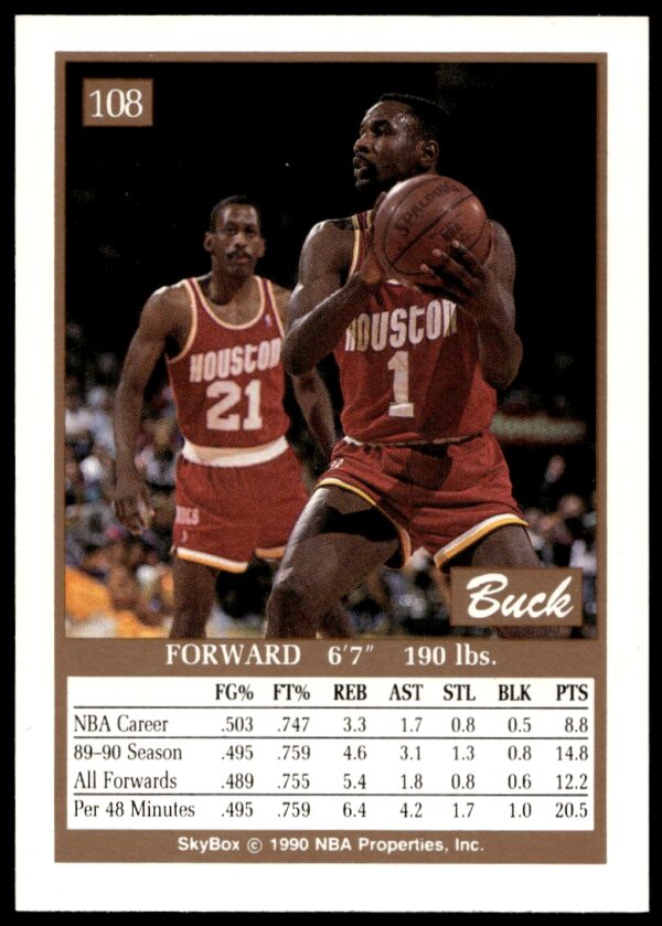 1990-91 SkyBox Buck Johnson #108 (Back)