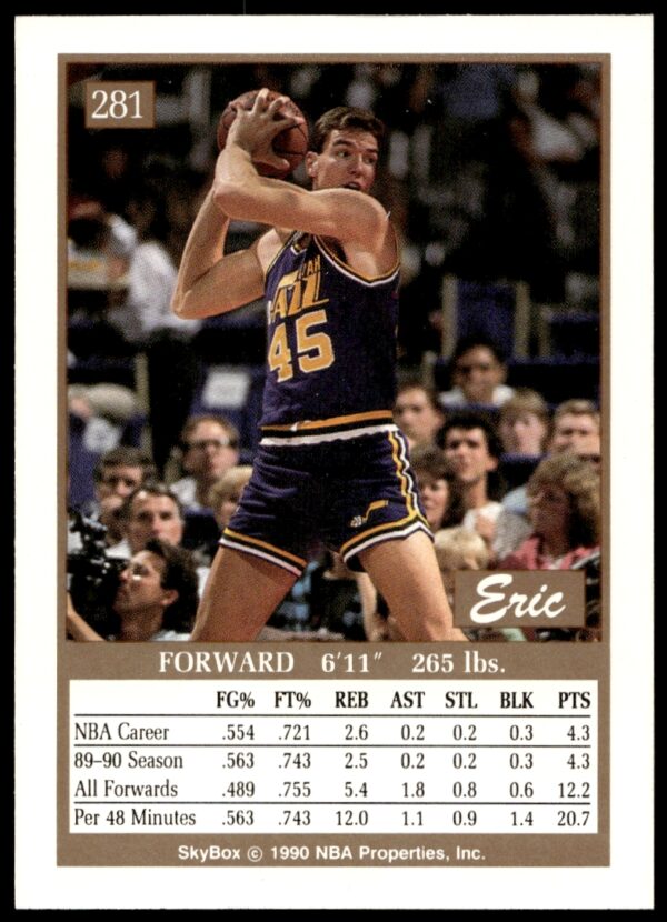 1990-91 SkyBox Eric Leckner #281 (Back)