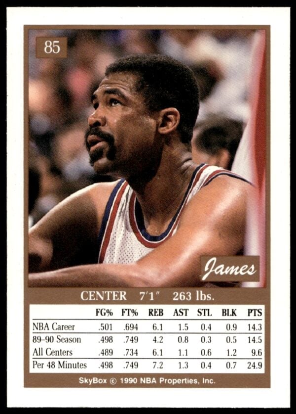 1990-91 SkyBox James Edwards #85 (Back)