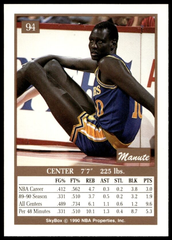 1990-91 SkyBox Manute Bol #94 (Back)