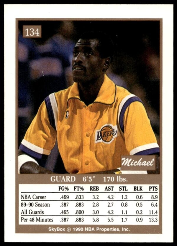 1990-91 SkyBox Michael Cooper #134 (Back)