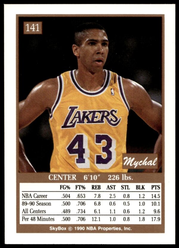 1990-91 SkyBox Mychal Thompson #141 (Back)