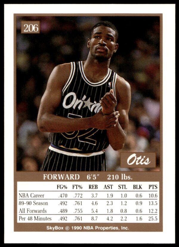 1990-91 SkyBox Otis Smith #206 (Back)