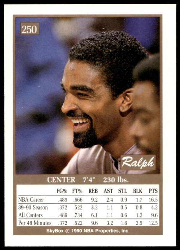 1990-91 SkyBox Ralph Sampson #250 (Back)