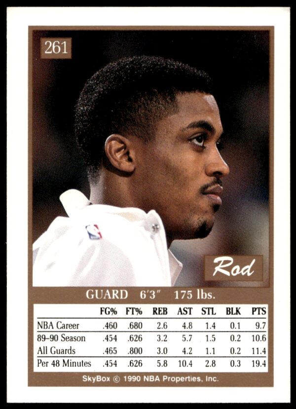 1990-91 SkyBox Rod Strickland #261 (Back)