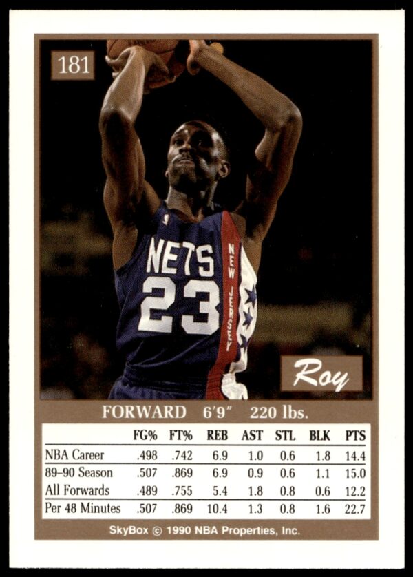 1990-91 SkyBox Roy Hinson #181 (Back)