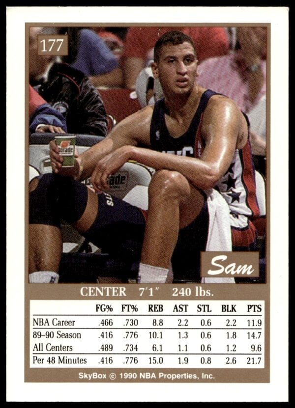 1990-91 SkyBox Sam Bowie #177 (Back)