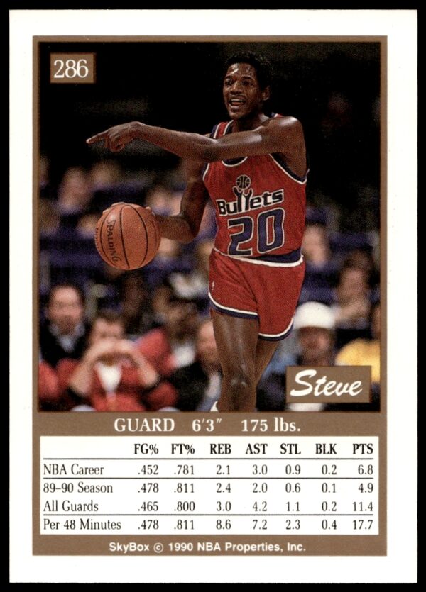 1990-91 SkyBox Steve Colter #286 (Back)