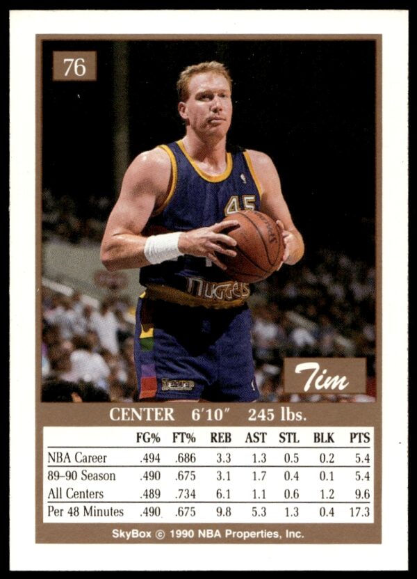 1990-91 SkyBox Tim Kempton #76 (Back)