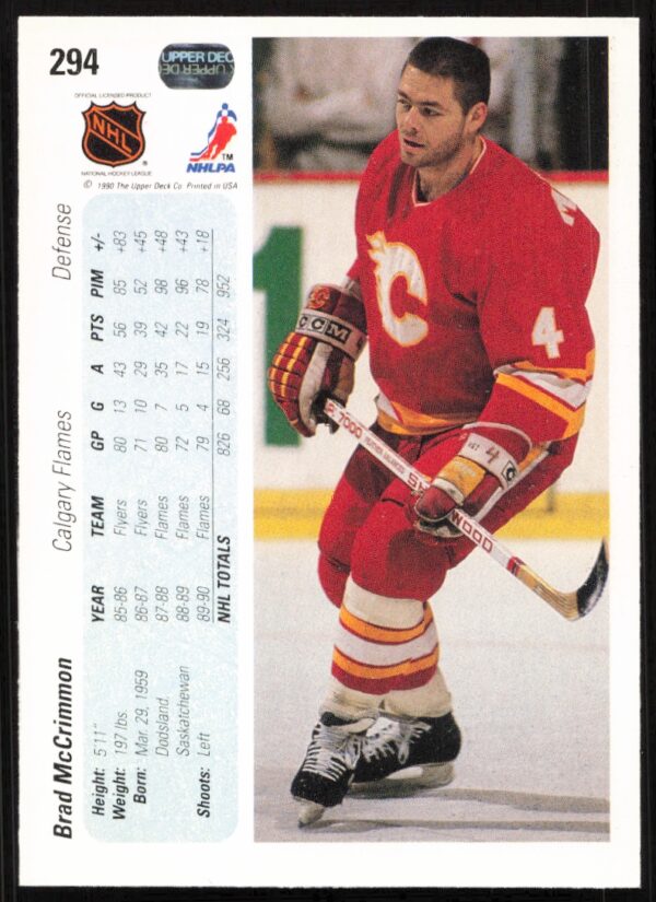 1990-91 Upper Deck Brad McCrimmon #294 (Back)