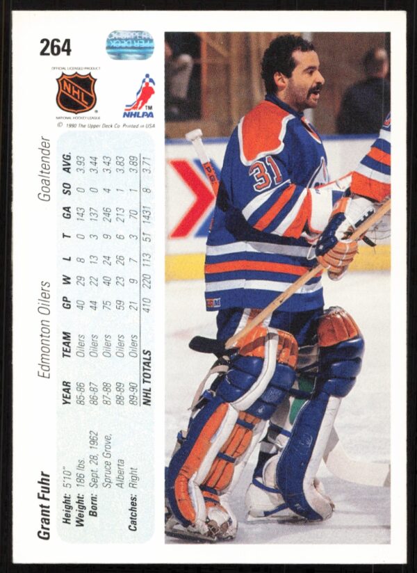 1990-91 Upper Deck Grant Fuhr #264 (Back)