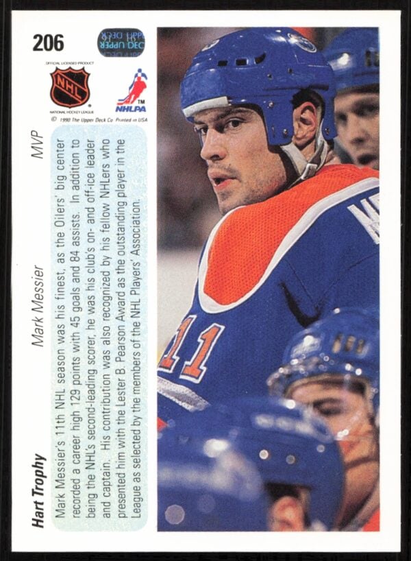 1990-91 Upper Deck Mark Messier #206 (Back)