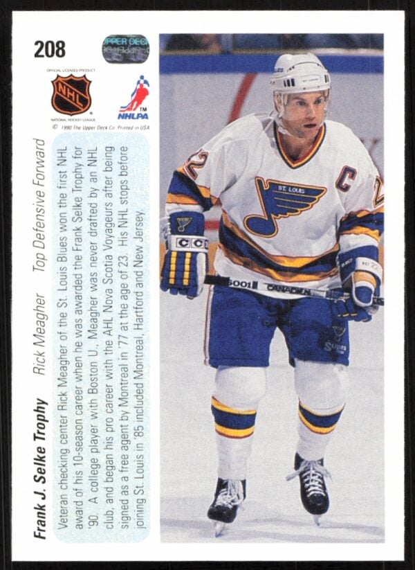 1990-91 Upper Deck Rick Meagher #208 (Back)