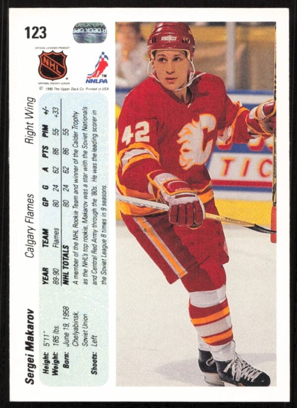 1990-91 Upper Deck Sergei Makarov #123 (Back)